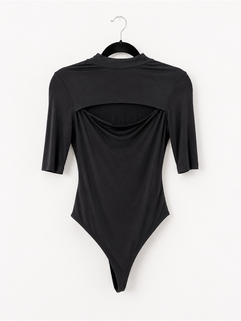 Jonathan Simkhai Black Mock Neck Cutout Short Sleeve Top DEAD STOCK - Picture 2 of 9